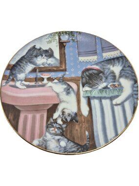 Mischief Makers Cat Grey Hamilton Collection Plate Gre' Gerardi 1988